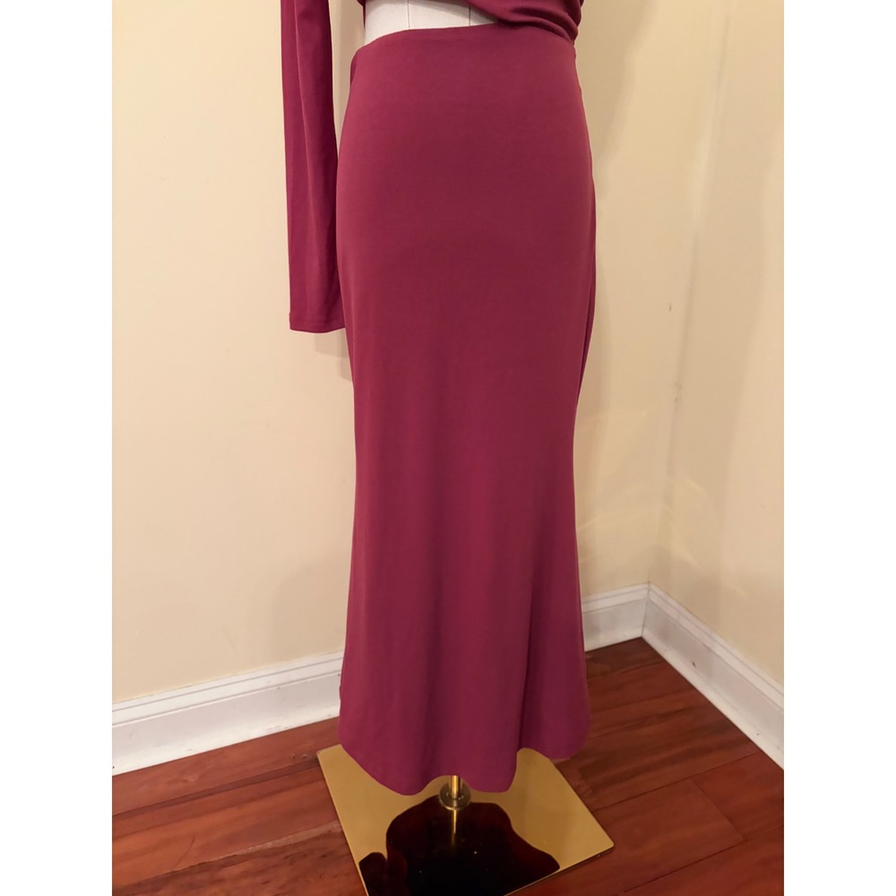 By Egreis One Shoulder Cutout Maxi Dress Berry Plum Asymmetrical Mermaid Medium - Picture 6 of 8